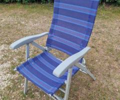 2 x Berger Campingstuhl Luxus Campingsessel blau gestreift