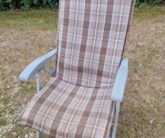 2 x Berger Campingstuhl Luxus Campingsessel blau gestreift